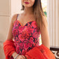 Pomcha Jaipur Tara Orange Printed Anarkali Set | Swadesiicart