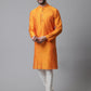 Even Apparels Orange Solid Kurta With Band Collar | Swadesiicart