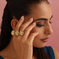 trueBrowns Brass Textured Two-Finger Ring | Swadesiicart