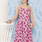 InWeave Women's Pink Fuchsia Japanese Art Strappy Set - Swadesiicart