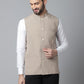 Even Apparels Men's Brown Nehru Jacket With Welt Pockets | Swadesiicart