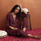 trueBrowns Maroon Straight Kurta Set | Swadesiicart
