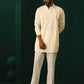 trueBrowns Men's Ivory Tonal Cotton Co-ord Set - Swadesiicart