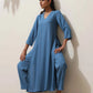 trueBrowns Blue Viscose Kurta Pant Set | Swadesiicart