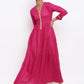 trueBrowns Pink Gold Lace Dress | Swadesiicart