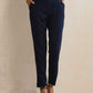 trueBrowns Navy Woollen Pants | Swadesiicart