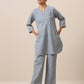 trueBrowns Cotton Steel Blue Short Co-Ord Set | Relove - Swadesiicart