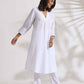 trueBrowns White Slub Kurta Set | Swadesiicart