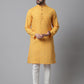 Even Apparels Yellow Kurta With Band Collar | Swadesiicart