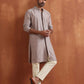 trueBrowns Men's Beige Cotton Dobby Kurta | Swadesiicart