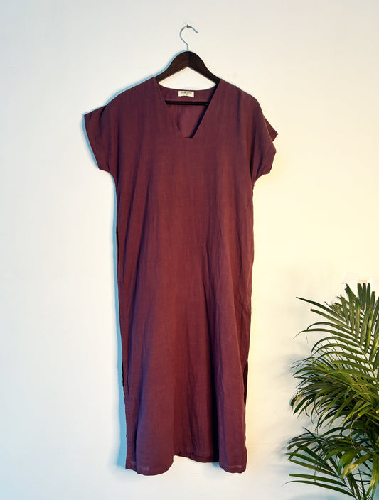 trueBrowns Purple Gauze Dress | Swadesiicart