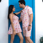 Noroke Sustainable fabric | Linen Cotton Linen White Floral Couple Co-ord Set - Swadesiicart
