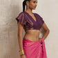 trueBrowns Purple Gold Metallic Blouse | Swadesiicart