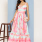 Ahalyaa Striped Floral Print Crepe Maxi Ethnic Dress | Swadesiicart