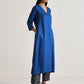 trueBrowns Ink Blue Angrakha Kurta Set | Swadesiicart