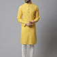 Even Apparels Yellow Pure Cotton Kurta With Band Collar | Swadesiicart