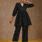 trueBrowns Black Gold Cotton Overlap Co-Ord Set - Swadesiicart