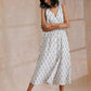 trueBrowns Green Buta On White Block Print Cotton Sleeveless Wrap Dress | Swadesiicart