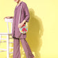 InWeave Women's Mauve Coord Set With Crepe Mauve Crop Top - Swadesiicart