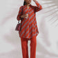 trueBrowns Orange Cotton Print Co-ord Set - Swadesiicart