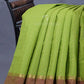 Dual Shade of Parrot Green And Mehndi Pure Mangalgiri Cotton By Gayathri Reddy Designer Studio | Swadesiicart