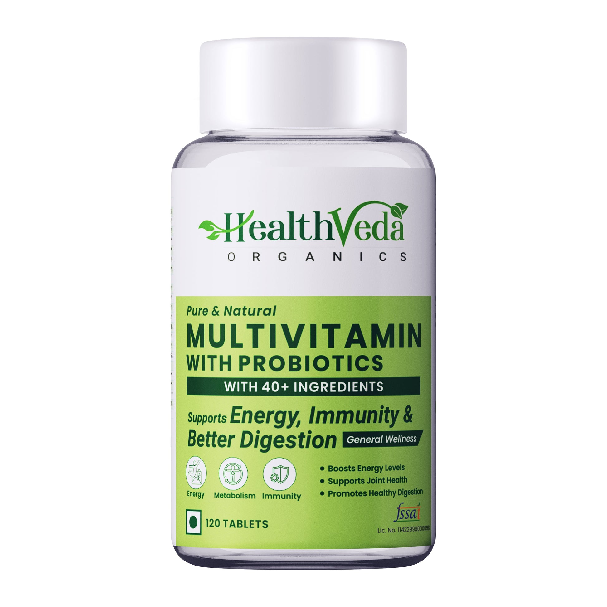 Health Veda Organics Multivitamin Tablets with Probiotics for both Men & Women - Swadesiicart