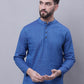 Even Apparels Blue Pure Cotton Short Kurta With Band Collar | Swadesiicart