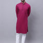 Even Apparels Wine Pure Cotton Kurta With Band Collar | Swadesiicart