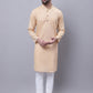 Even Apparels Yellow Pure Cotton Kurta With Band Collar | Swadesiicart