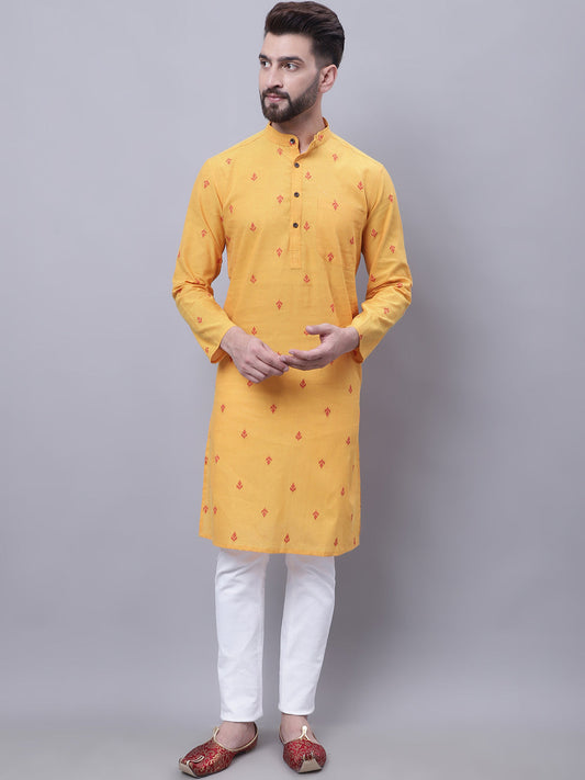 Even Apparels Yellow Pure Cotton Kurta With Band Collar | Swadesiicart