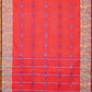 Exclusive Collection 100% Pure Cotton Red Tant Saree With Hand Weaving Work - Swadesiicart