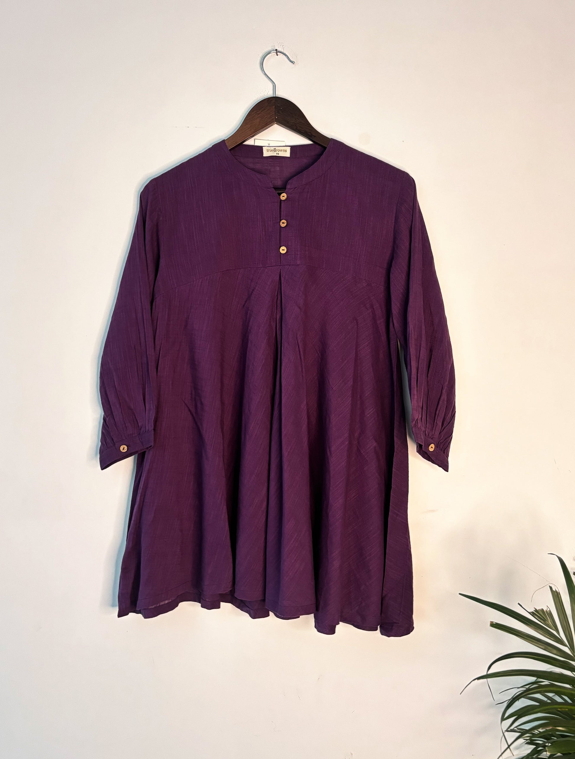 trueBrowns Purple Slub Top | Swadesiicart