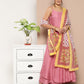 InWeave Women's Light Pink Ray Strappy Kurta Set With Printed Cotton Dupatta - Swadesiicart