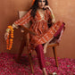 trueBrowns Orange Print Anarkali Kurta Co-ord Set - Swadesiicart