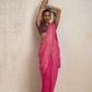 trueBrowns Pink Gold Lurex Ready To Wear Saree | Swadesiicart