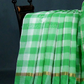 Cream And Green Colored With Checks Pure Mangalgiri Cotton Saree By Gayathri Reddy Designer Studio | Swadesiicart