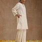 trueBrowns Ivory Gold Cotton Relaxed Co-Ord Set - Swadesiicart