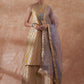 InWeave Women's Light Grey Jacquard Halter Kurta Set W Grey Or Dupatta - Swadesiicart
