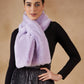 InWeave Women's Light Mauve Faux Fur Neck Warmer - Swadesiicart