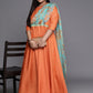 Ahalyaa Plus Size Boat neck Maxi Ethnic Dress | Swadesiicart
