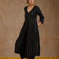 trueBrowns Black Gold Cotton Angrakha Kurta Set | Swadesiicart