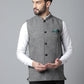 Even Apparels Men's Grey Pure Wool Nehru Jacket | Swadesiicart
