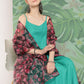 InWeave Women's Teal Strappy Set W Black Pink Camelia Or Duptta - Swadesiicart