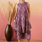 InWeave Dusty Mauve Paisley Round Neck Kurta Short Palazzo Set - Swadesiicart