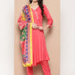 InWeave Women's Camelia Gota Angrakha Kurta Set W Yellow Orange Dupatta - Swadesiicart