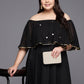 Ahalyaa Plus Size Off-Shoulder Maxi Ethnic Dress | Swadesiicart
