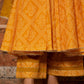 Pomcha Jaipur Bandhej Yellow Cotton Anarkali Set | Swadesiicart