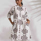 trueBrowns White Cotton Stripe Print Kurta Co-ord Set - Swadesiicart