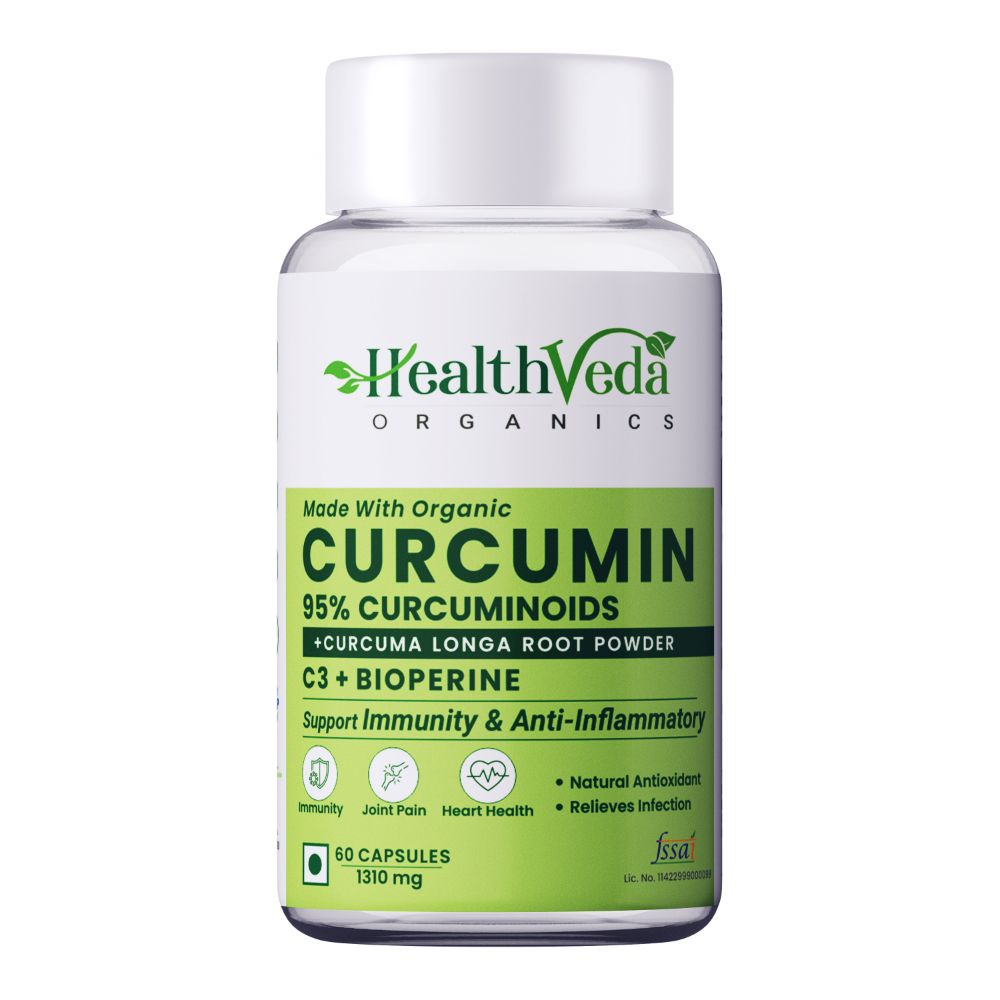Health Veda Organics Curcumin C3 + Bioperine Capsules | Swadesiicart