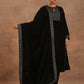 trueBrowns Black Velvet Embroidered Shawl | Swadesiicart